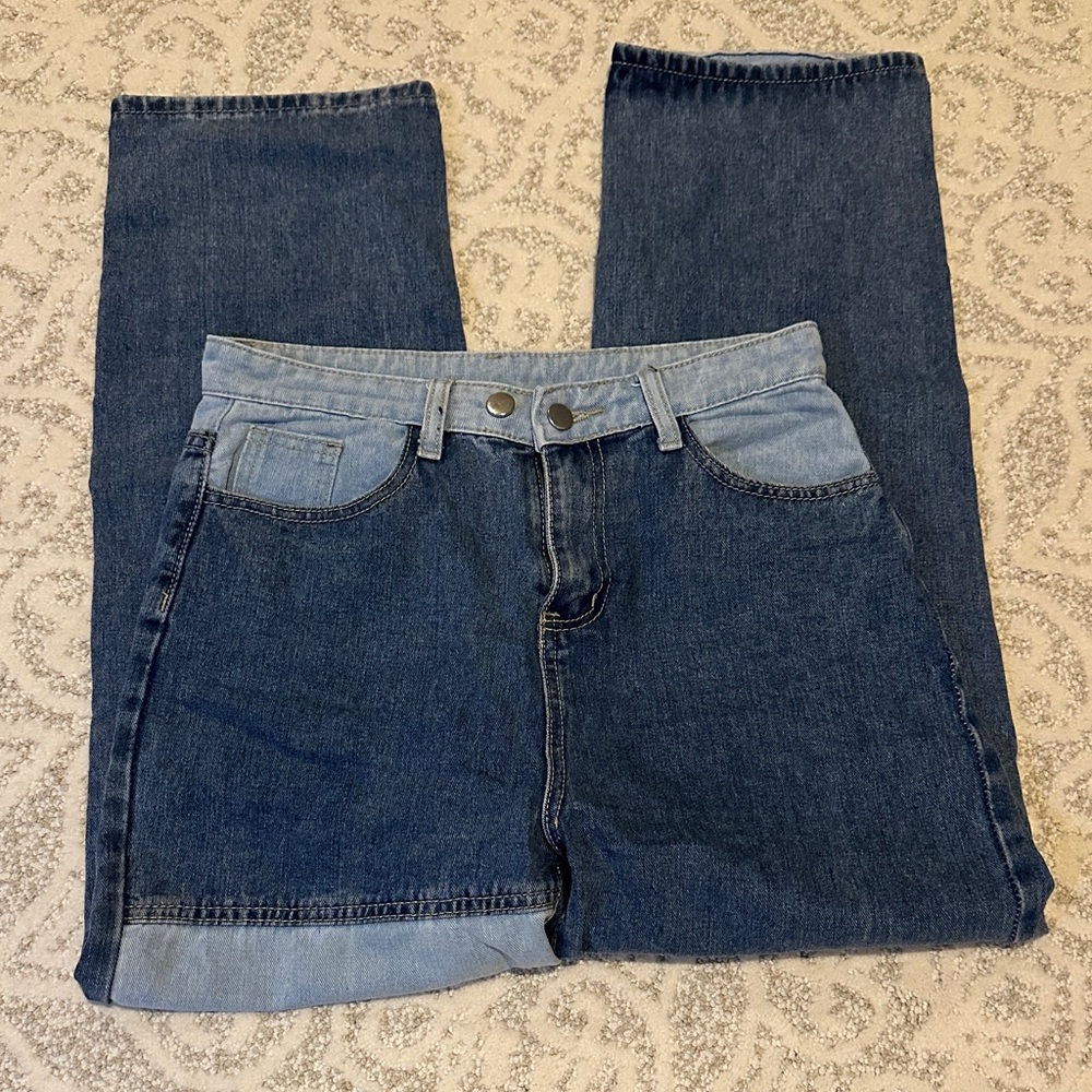 Blue Denim Patched Design Jeans